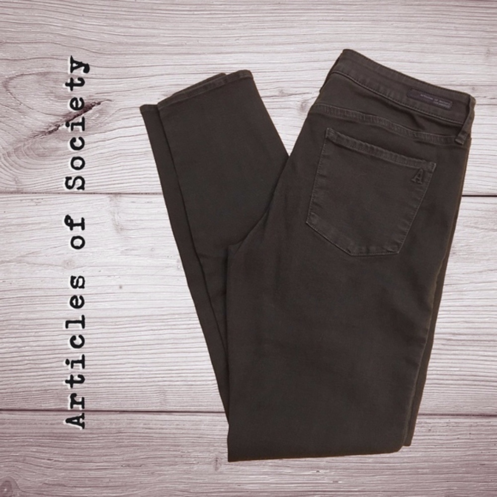Articles of Society Skinny Dark Green Jeans Sz 29
